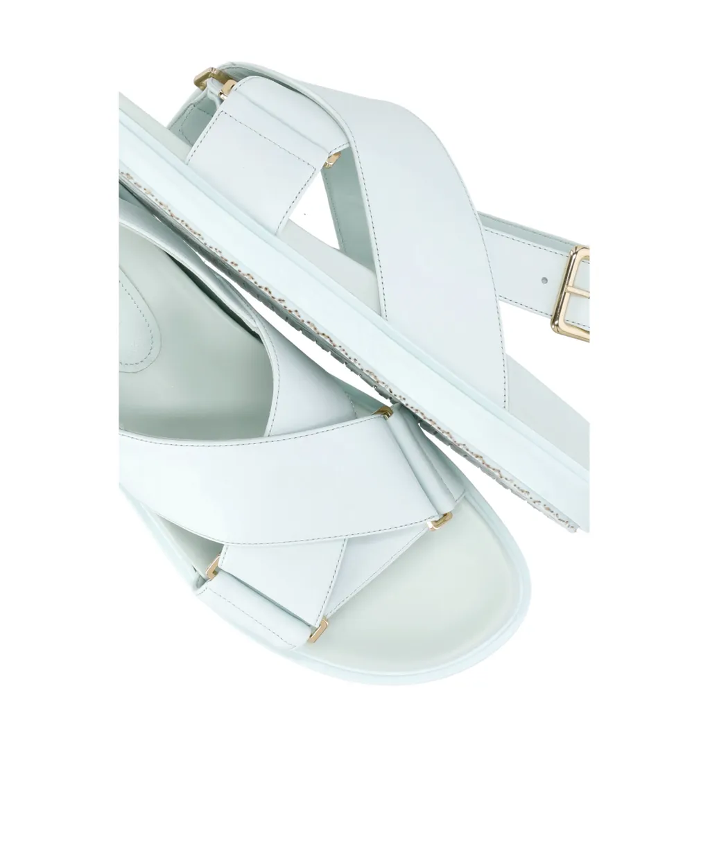 Logo Embossed Buckled Sandals
