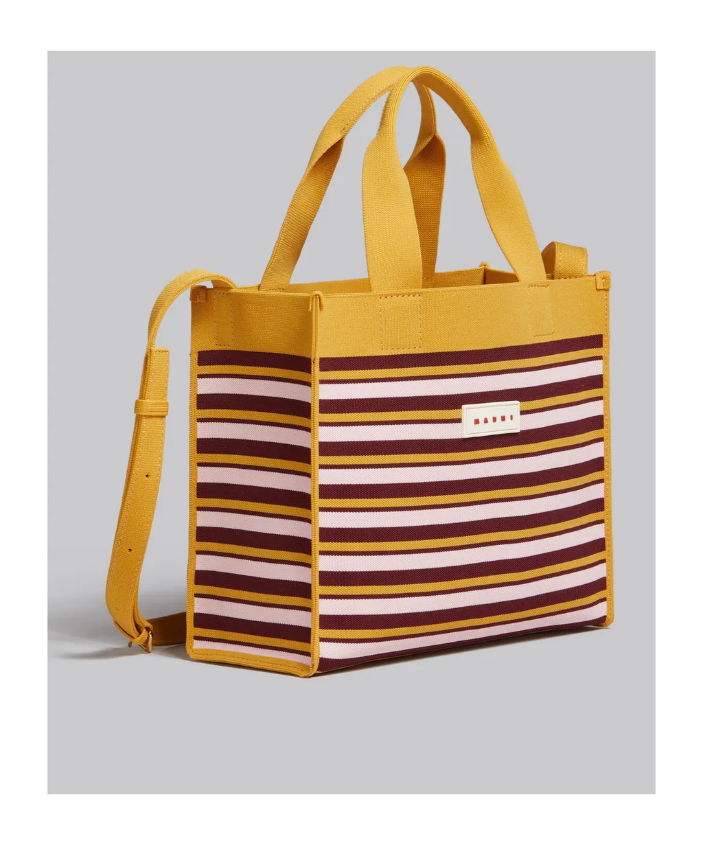 Shopping Striped Tote Bag