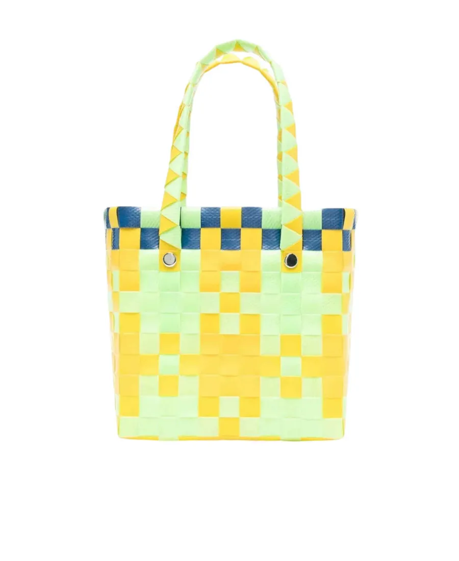 Logo-Patch Woven Tote Bag