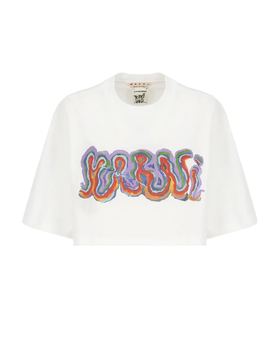 Logo-Print Cropped T-Shirt