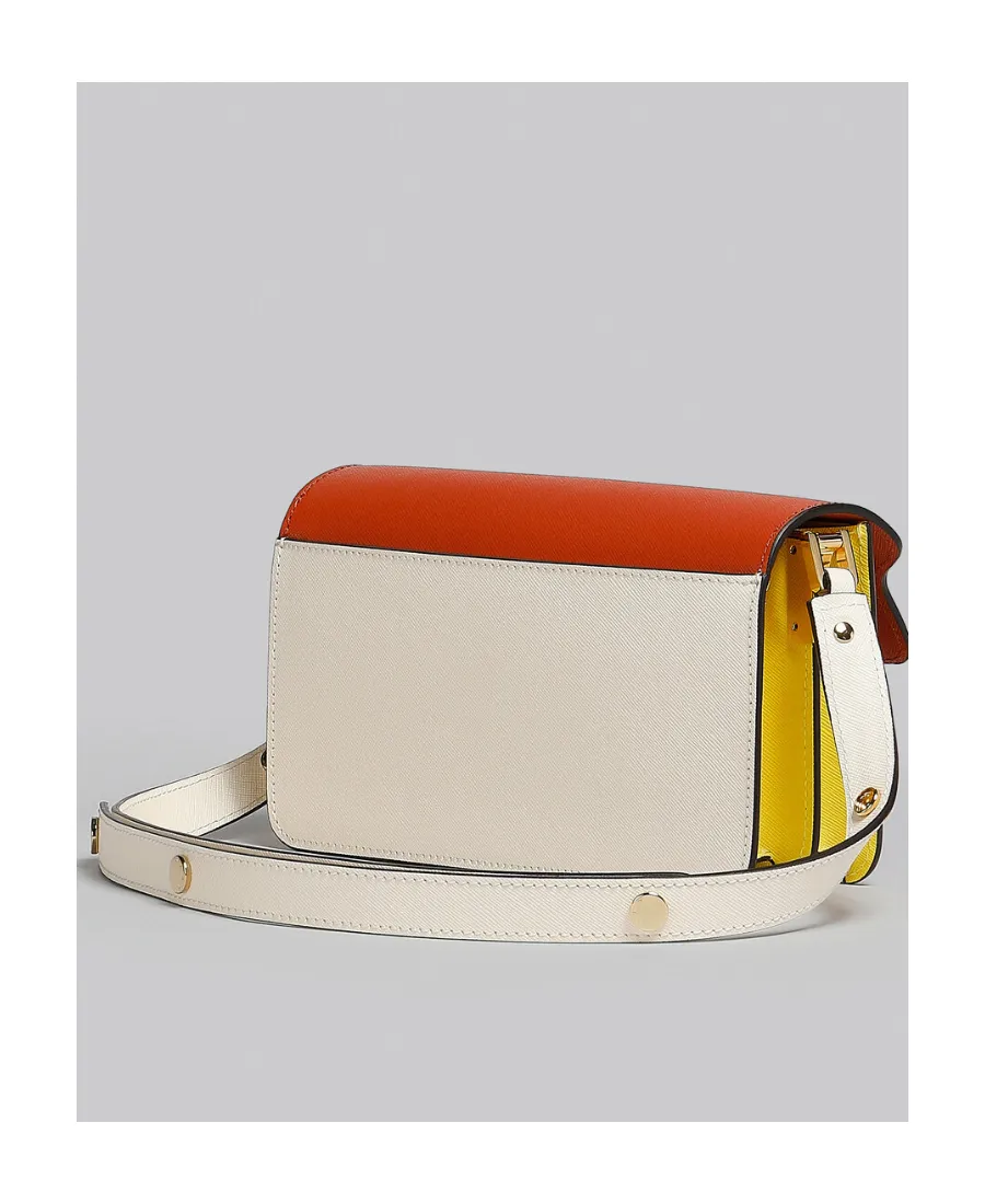 Colour-Block Saffiano Foldover-Top Shoulder Bag