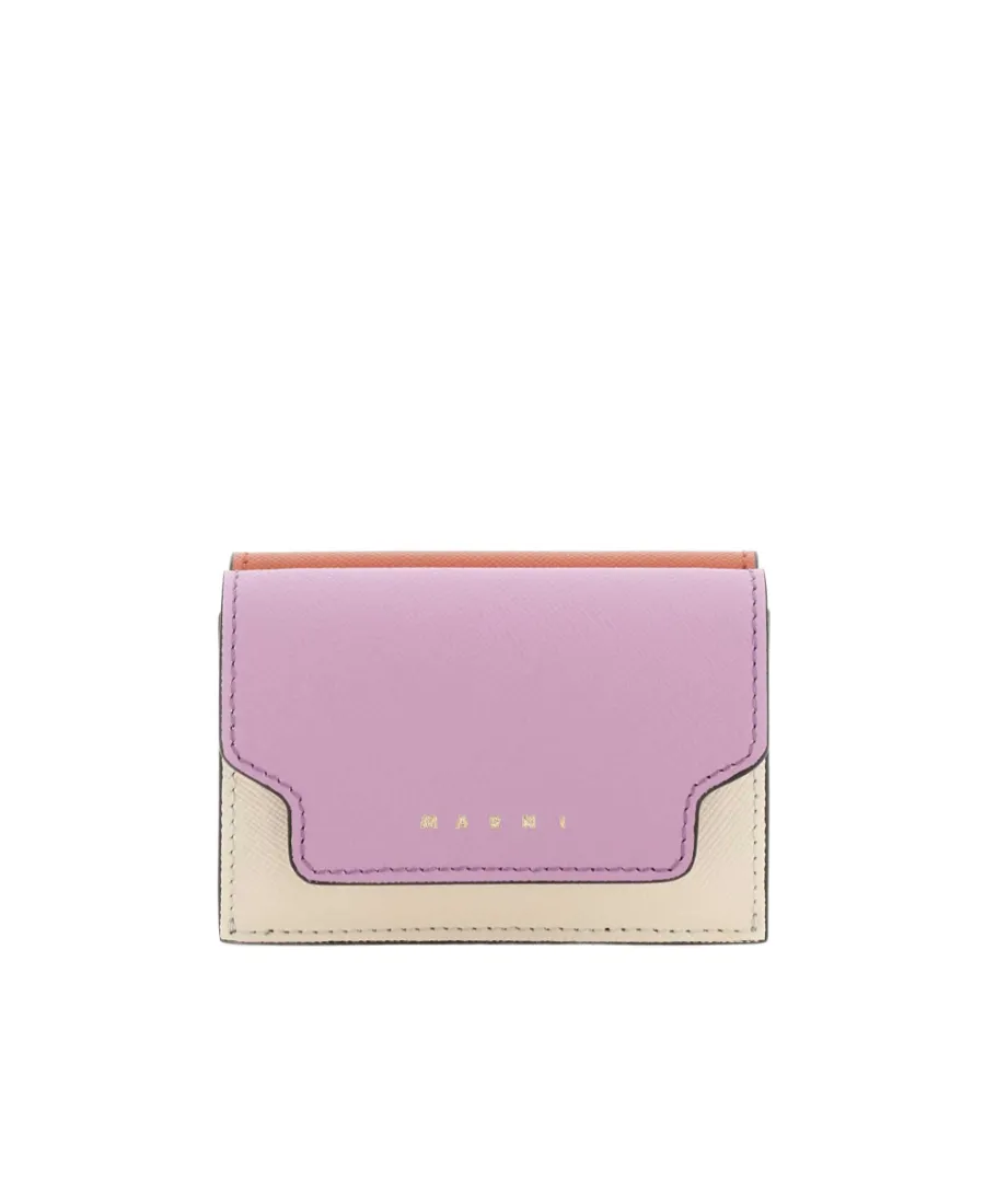 Logo Printed Tri-Fold Wallet