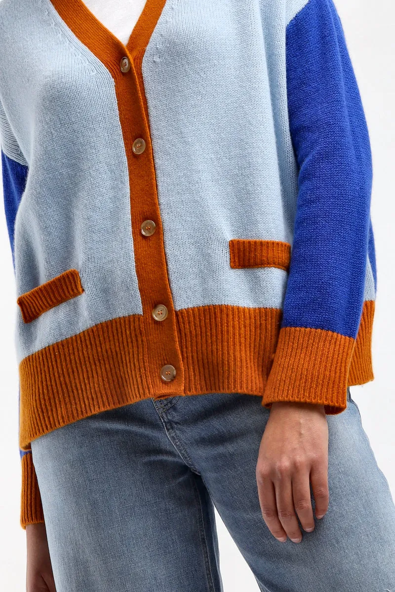 Contrasting-Trim Knit Cardigan