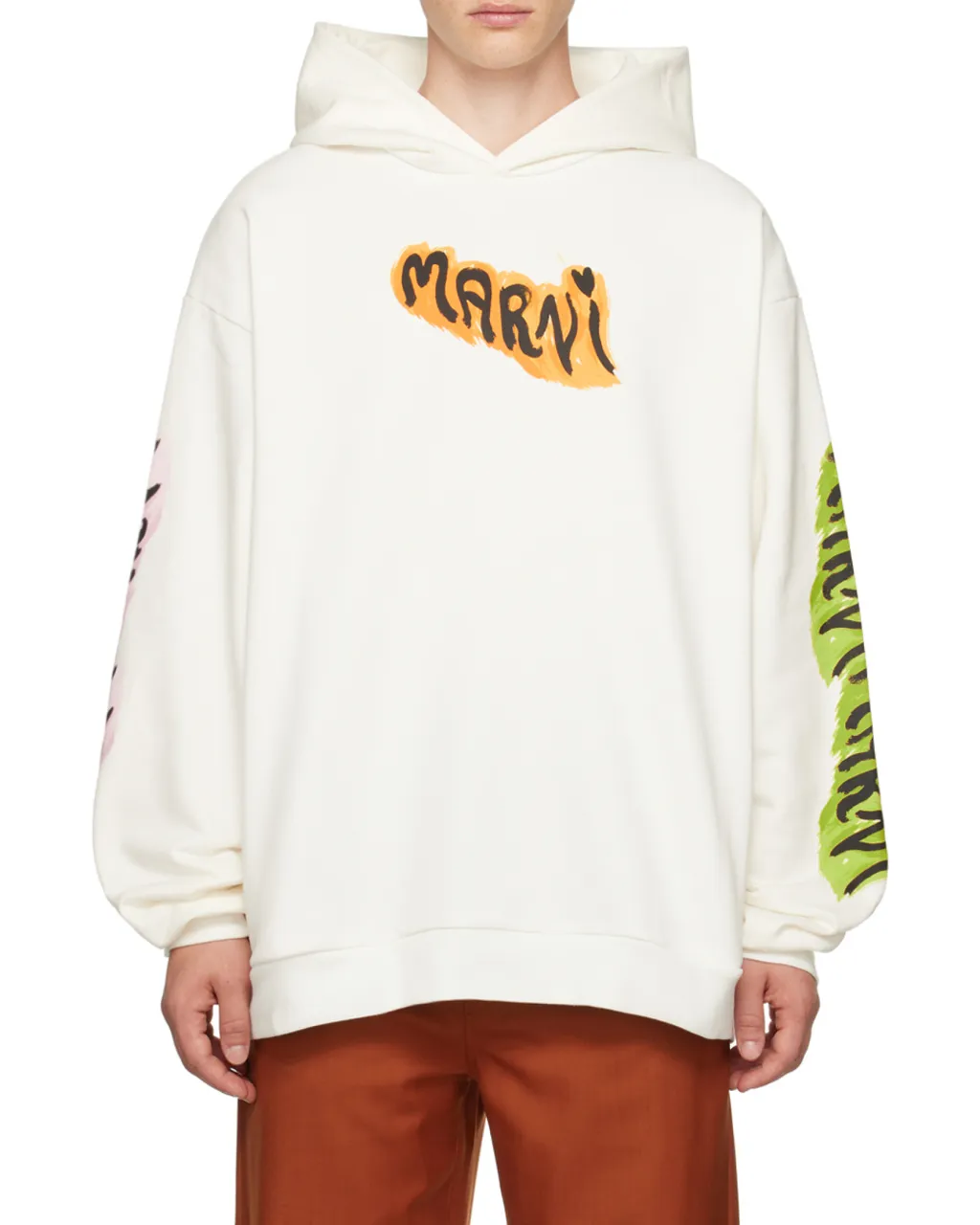 Graffiti Printed Long Sleeved Hoodie