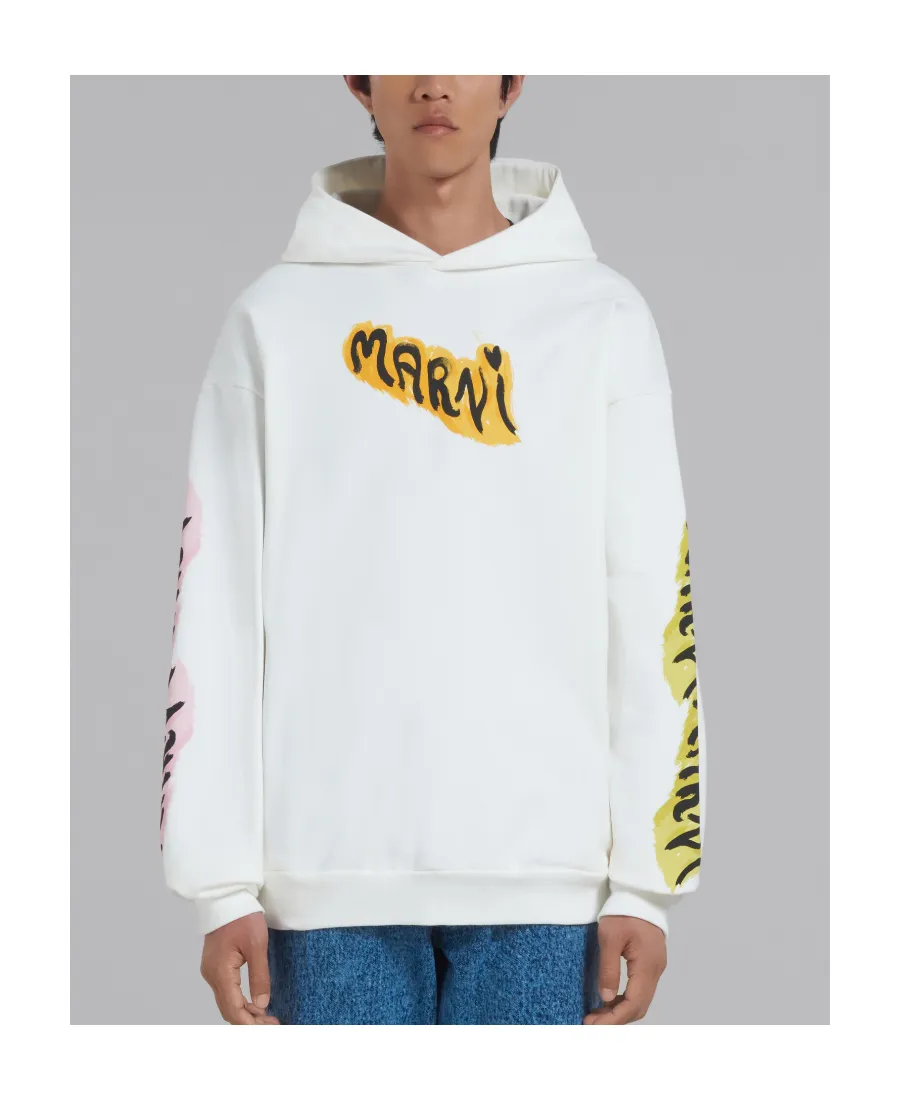 Graffiti Printed Long Sleeved Hoodie