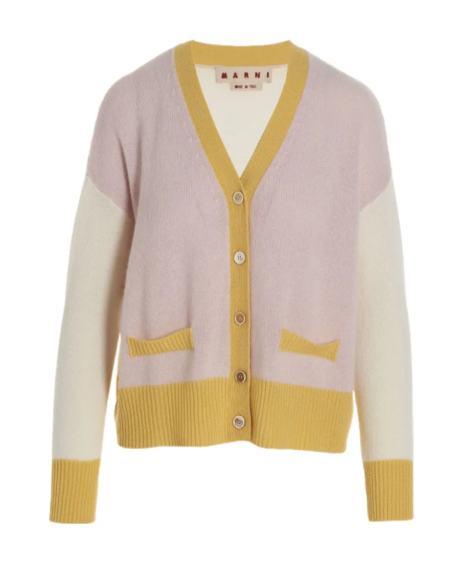 Color-Block Buttoned Cardigan