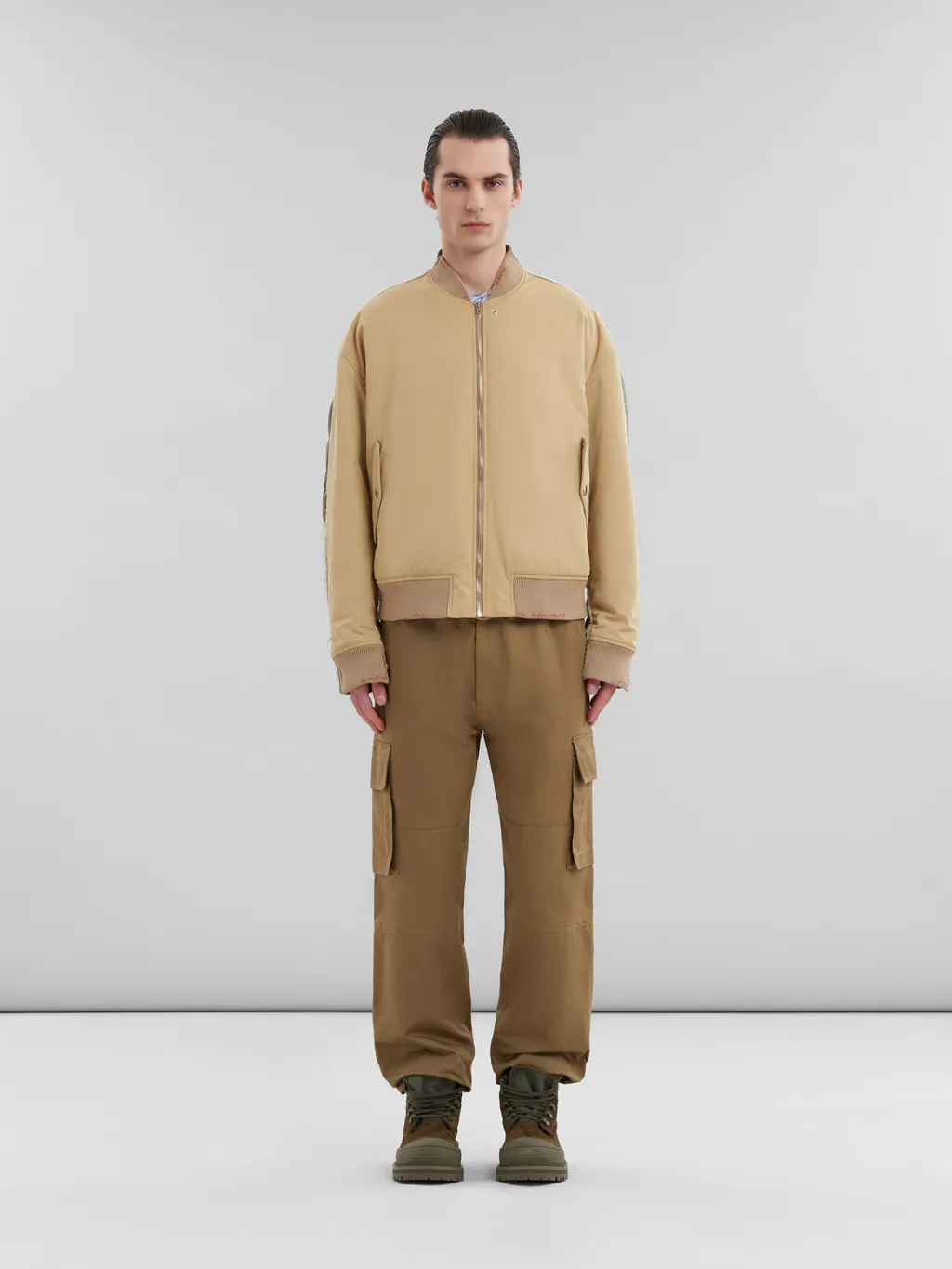 Contrast Back Twill Bomber Jacket