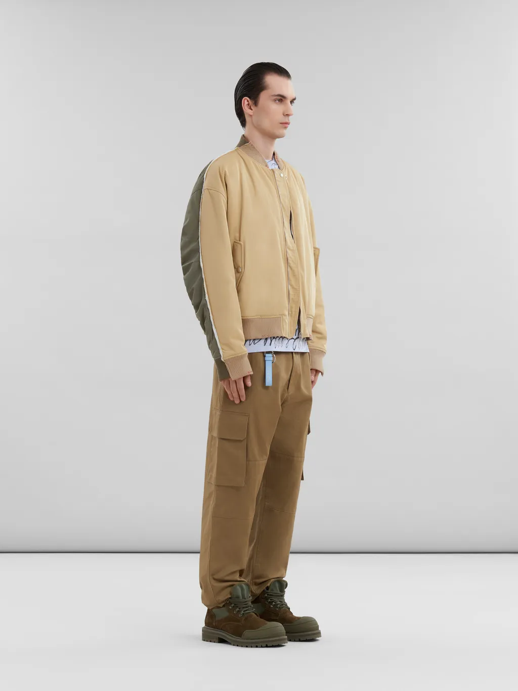 Contrast Back Twill Bomber Jacket