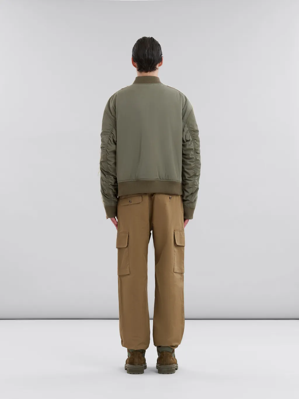 Contrast Back Twill Bomber Jacket
