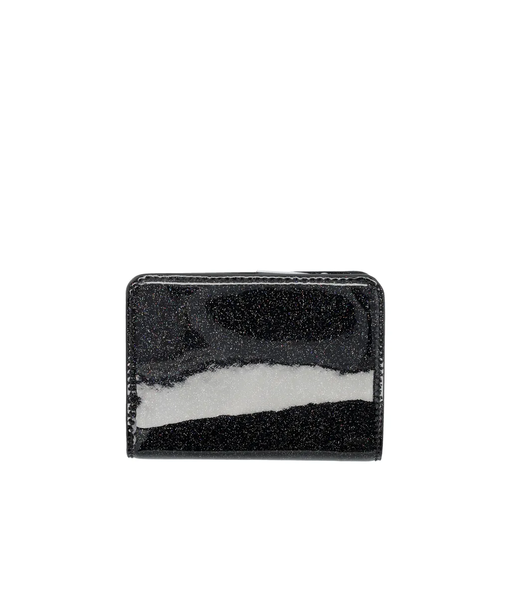 The Coated Glitter J Mark Compact Mini Wallet