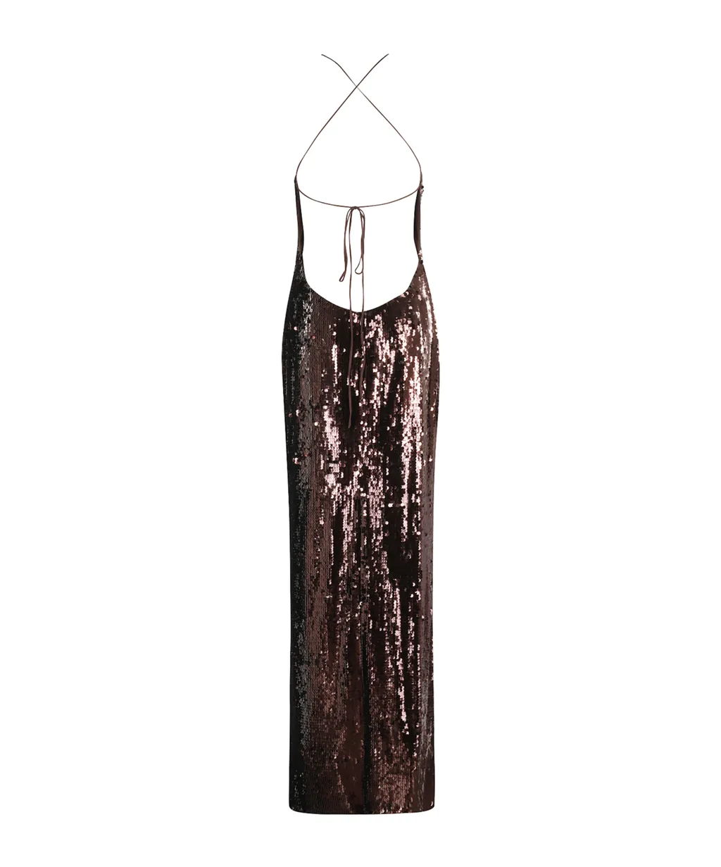 Halterneck Sequinned Dress