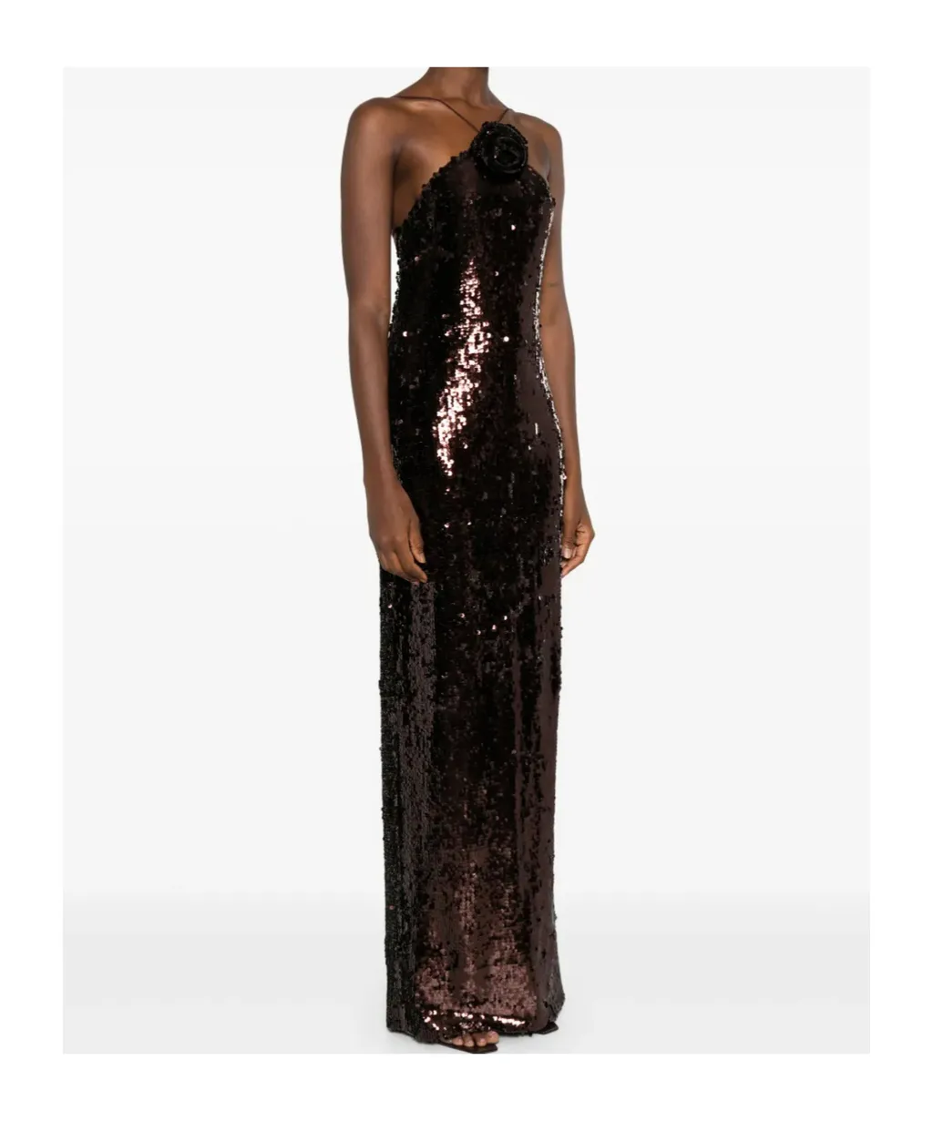 Halterneck Sequinned Dress