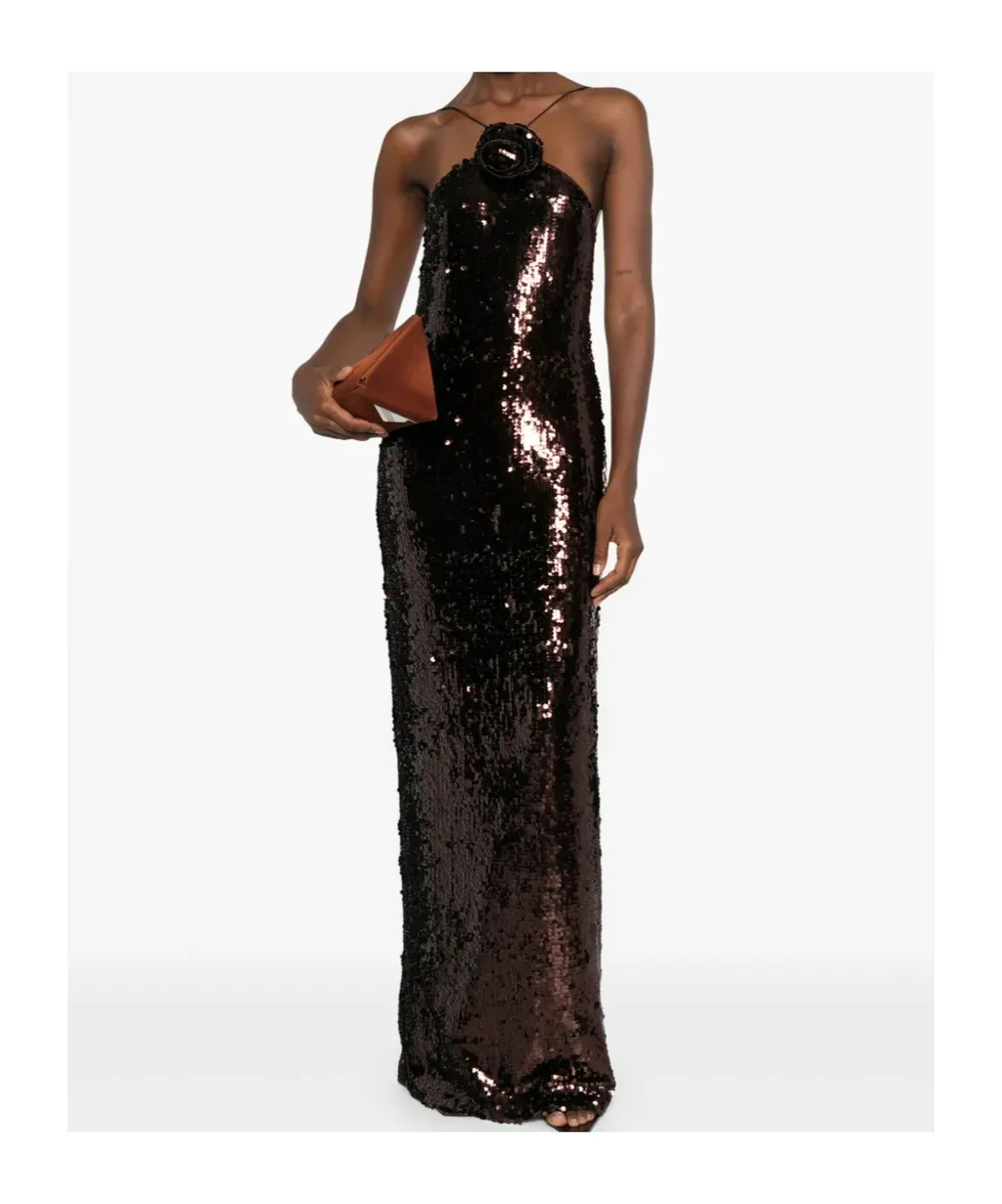 Halterneck Sequinned Dress