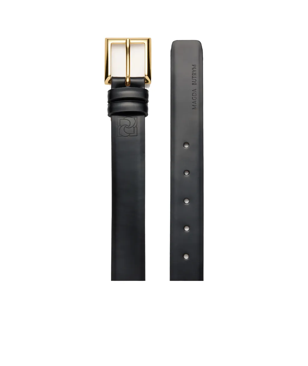 Contrast-Stitched Leather Belt