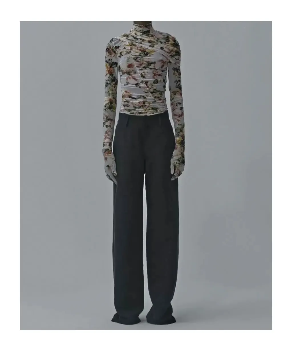 Floral Printed Ruched Top