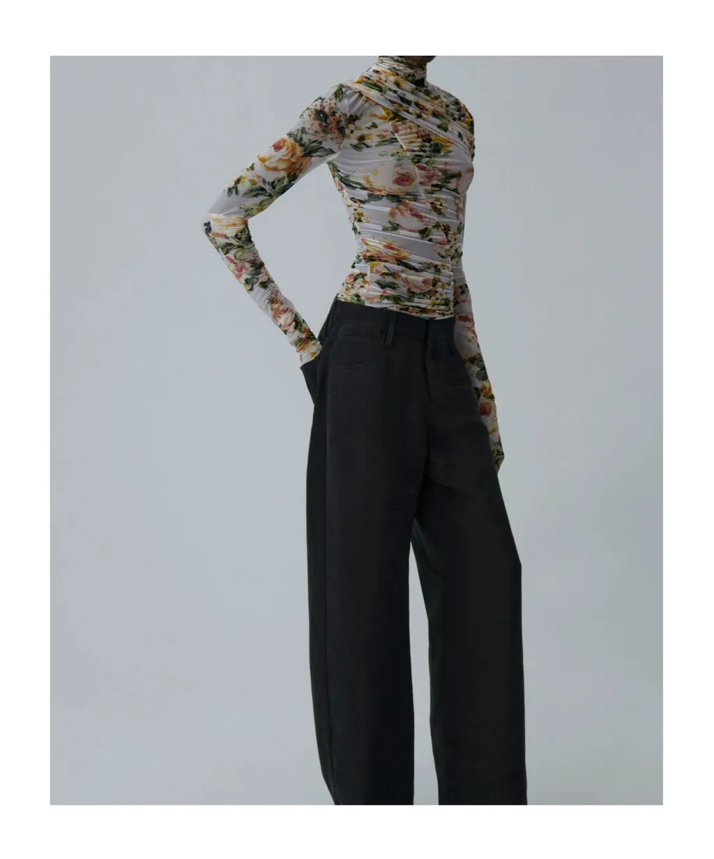 Floral Printed Ruched Top