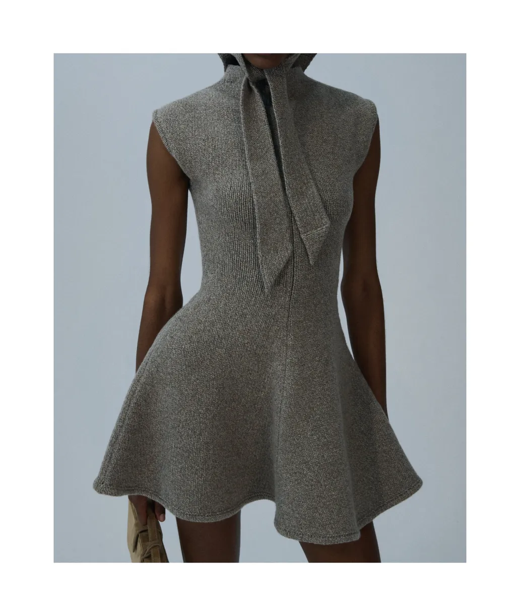 Marled Knit Skater Dress