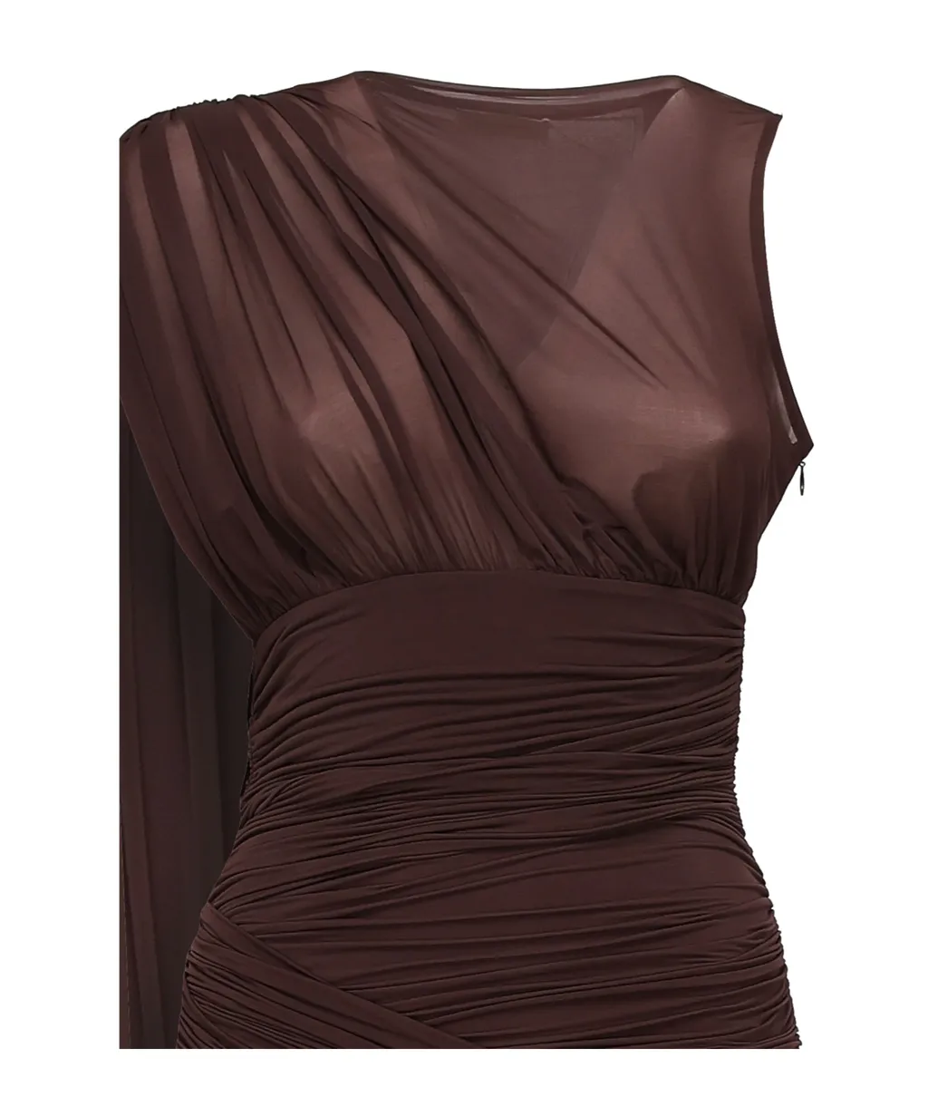 Draped Semi-Transparent Dress