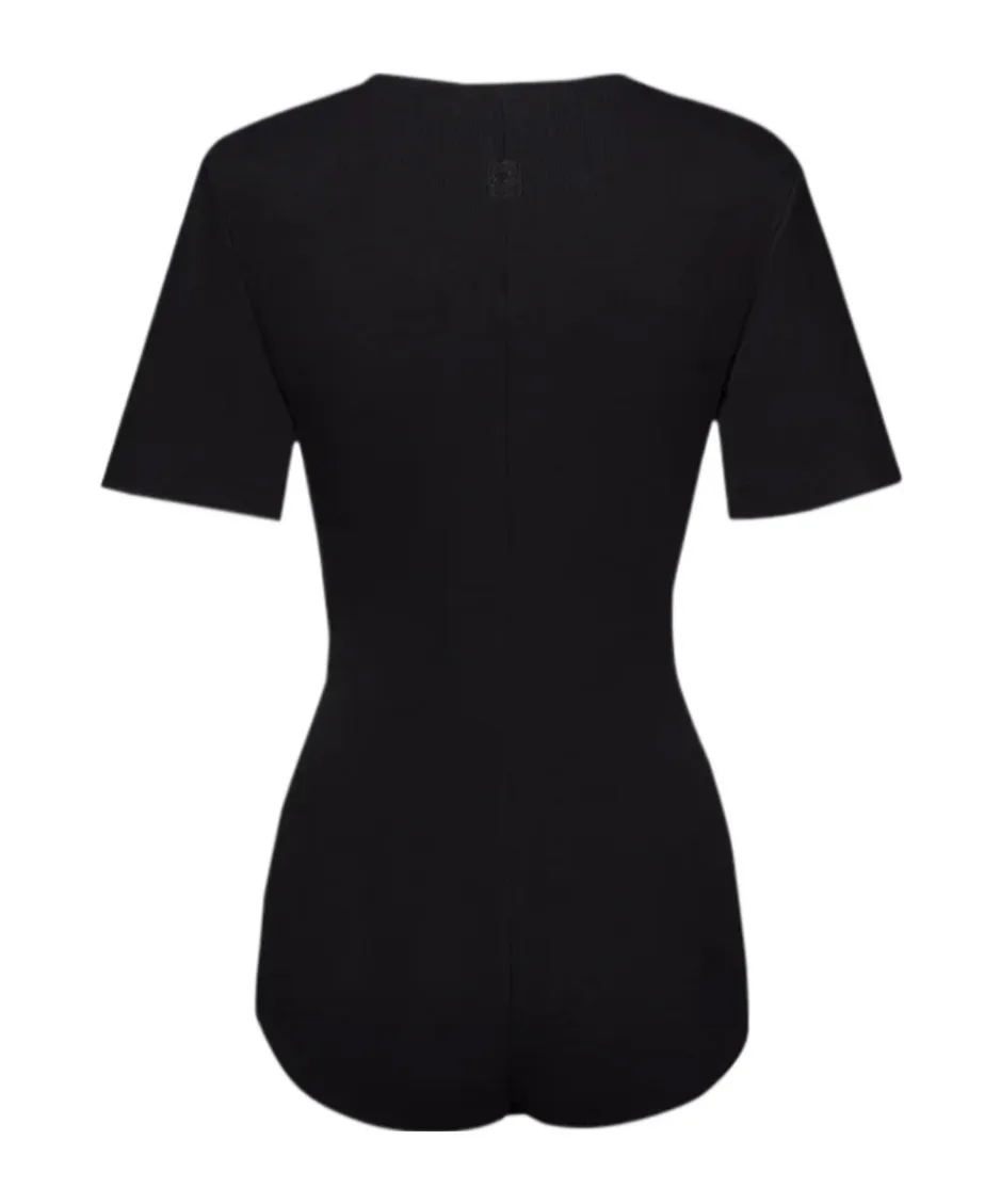Ribbed Short Sleeve Bodysuit