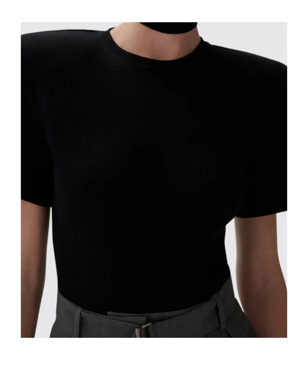 Ribbed Short Sleeve Bodysuit