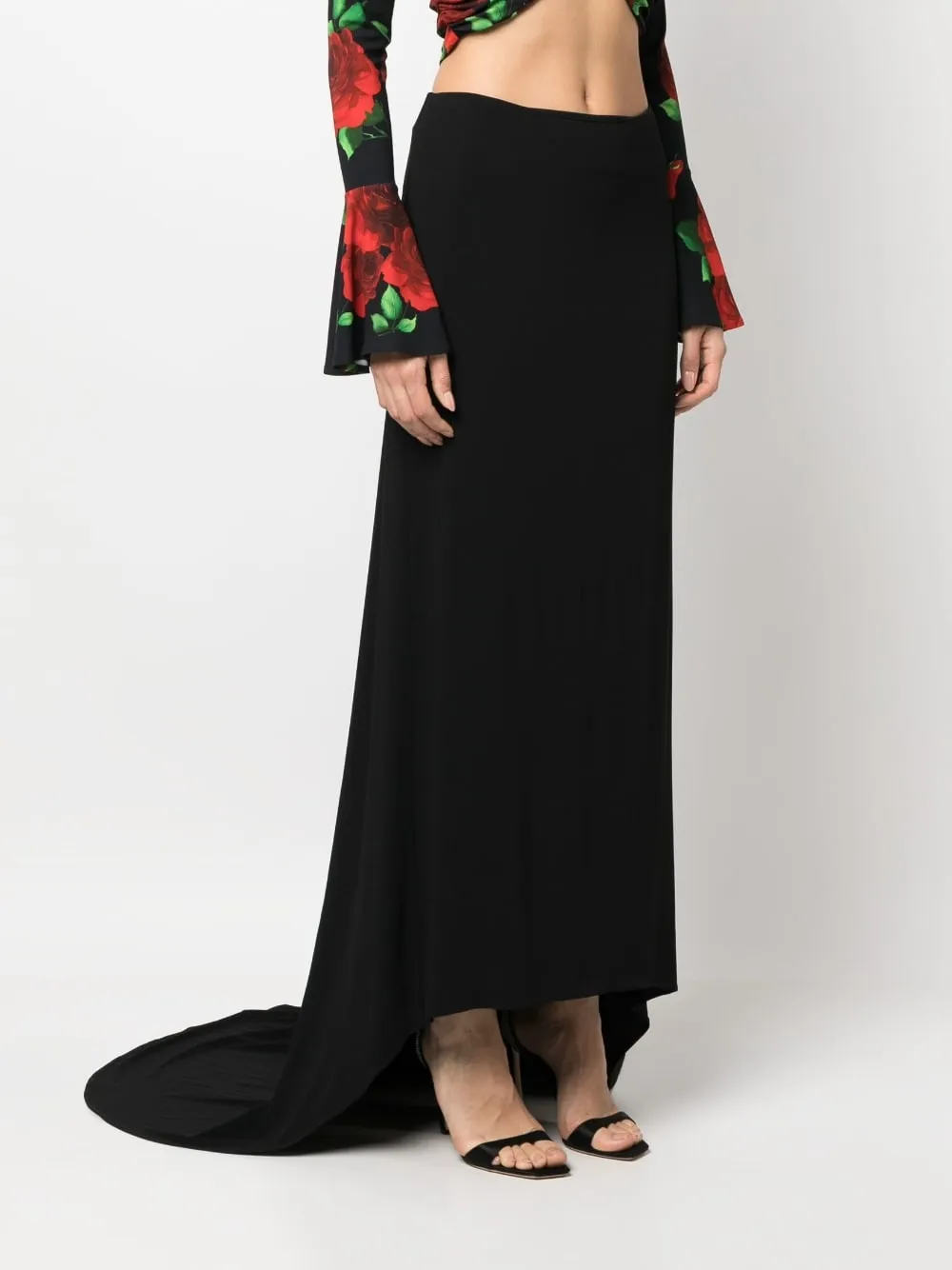 Floor-Length Asymmetric Draped Skirt