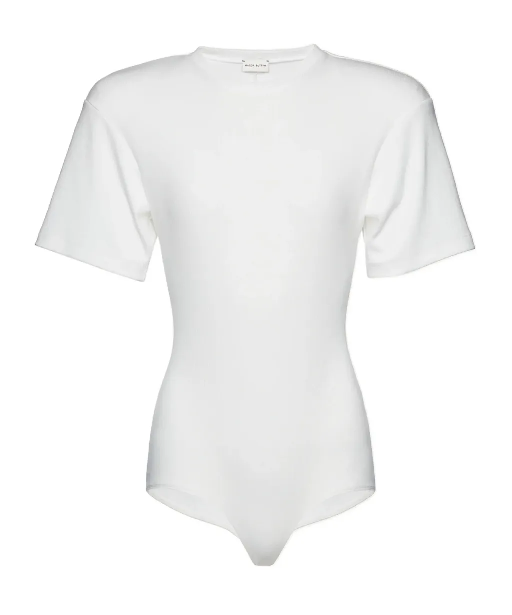 Ribbed Short Sleeve Bodysuit