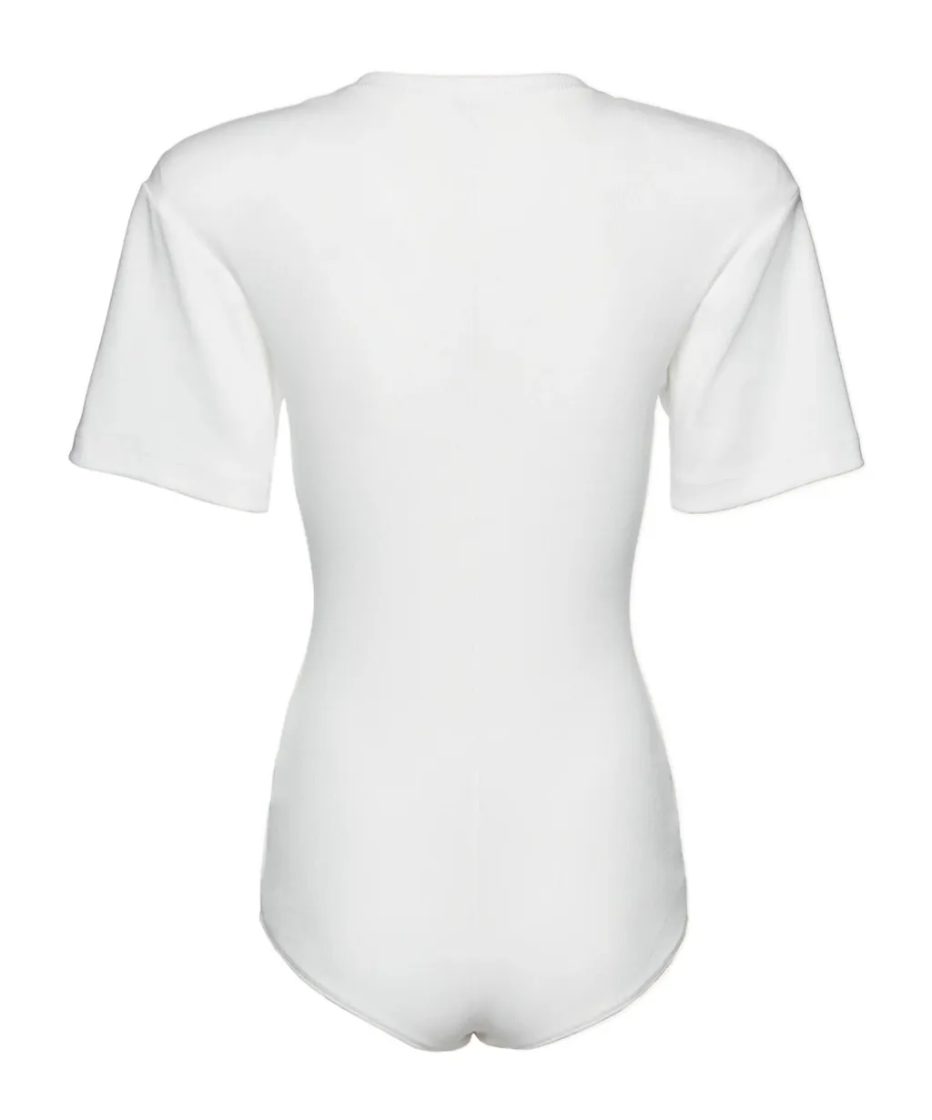 Ribbed Short Sleeve Bodysuit