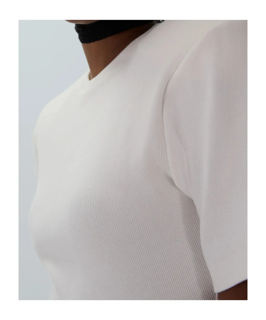 Ribbed Short Sleeve Bodysuit
