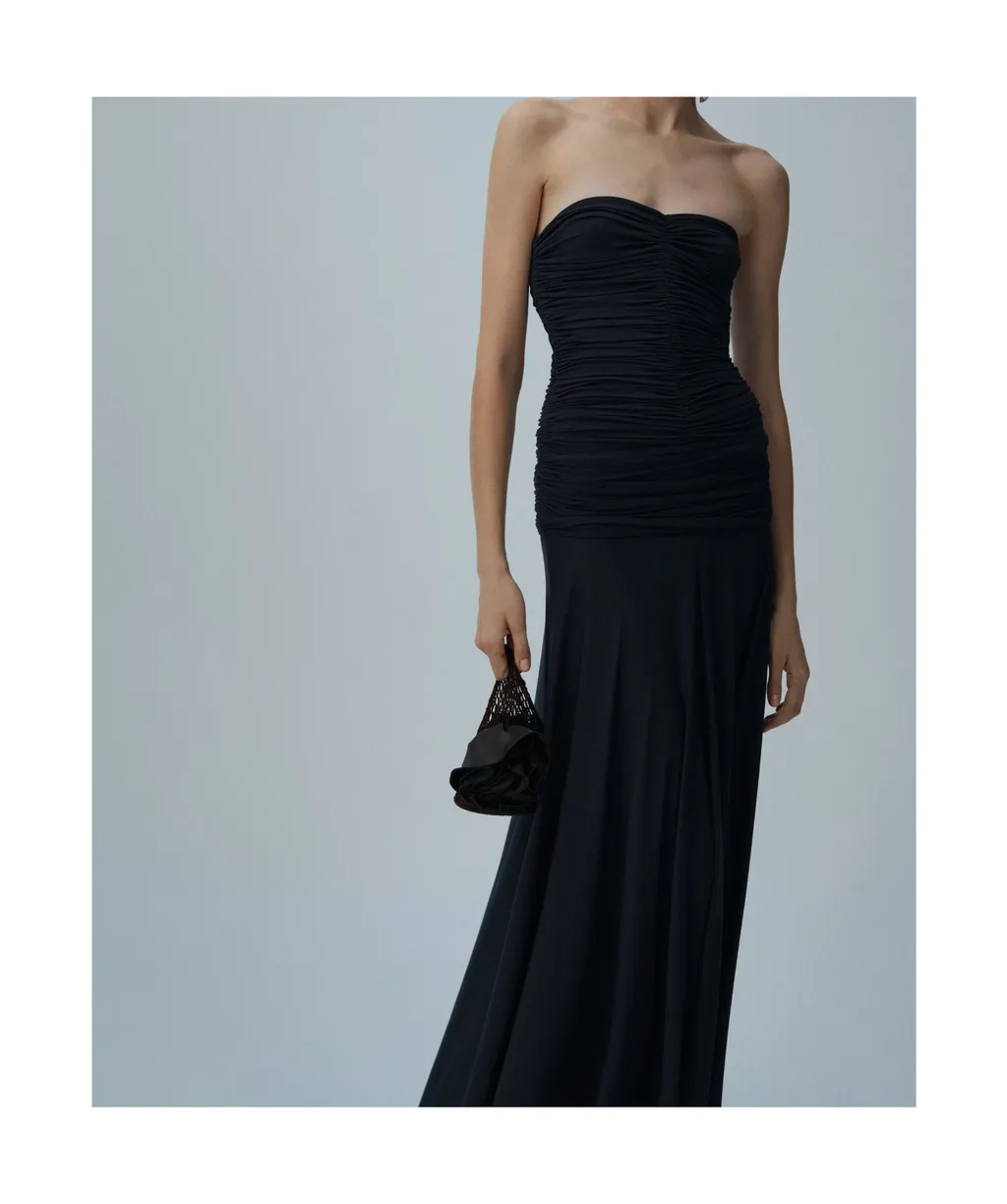 Strapless Ruched Dress
