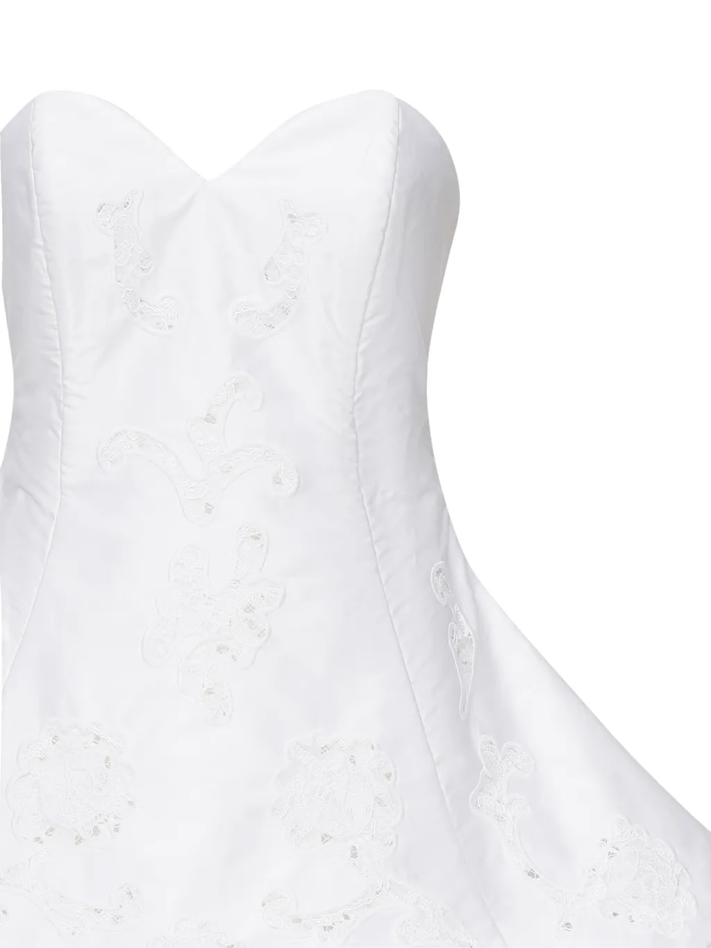 Lace Poplin Strapless Babydoll Mini Dress