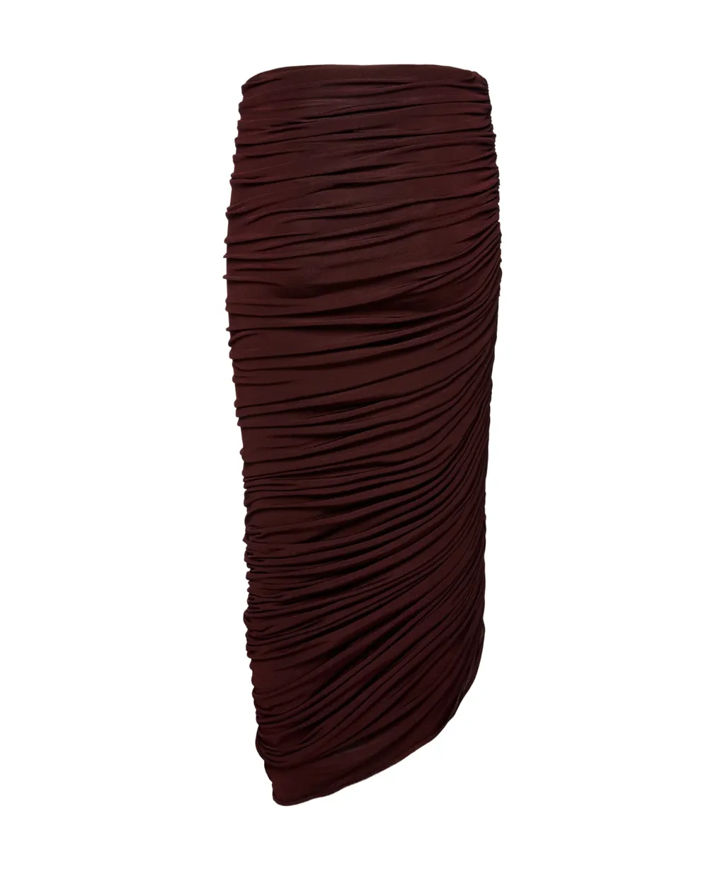 Asymmetrical Draped Midi Skirt