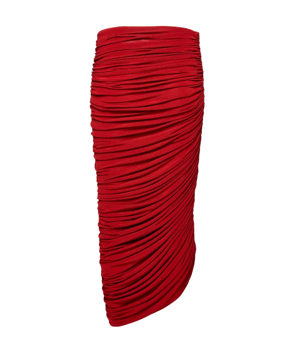 Asymmetrical Draped Midi Skirt