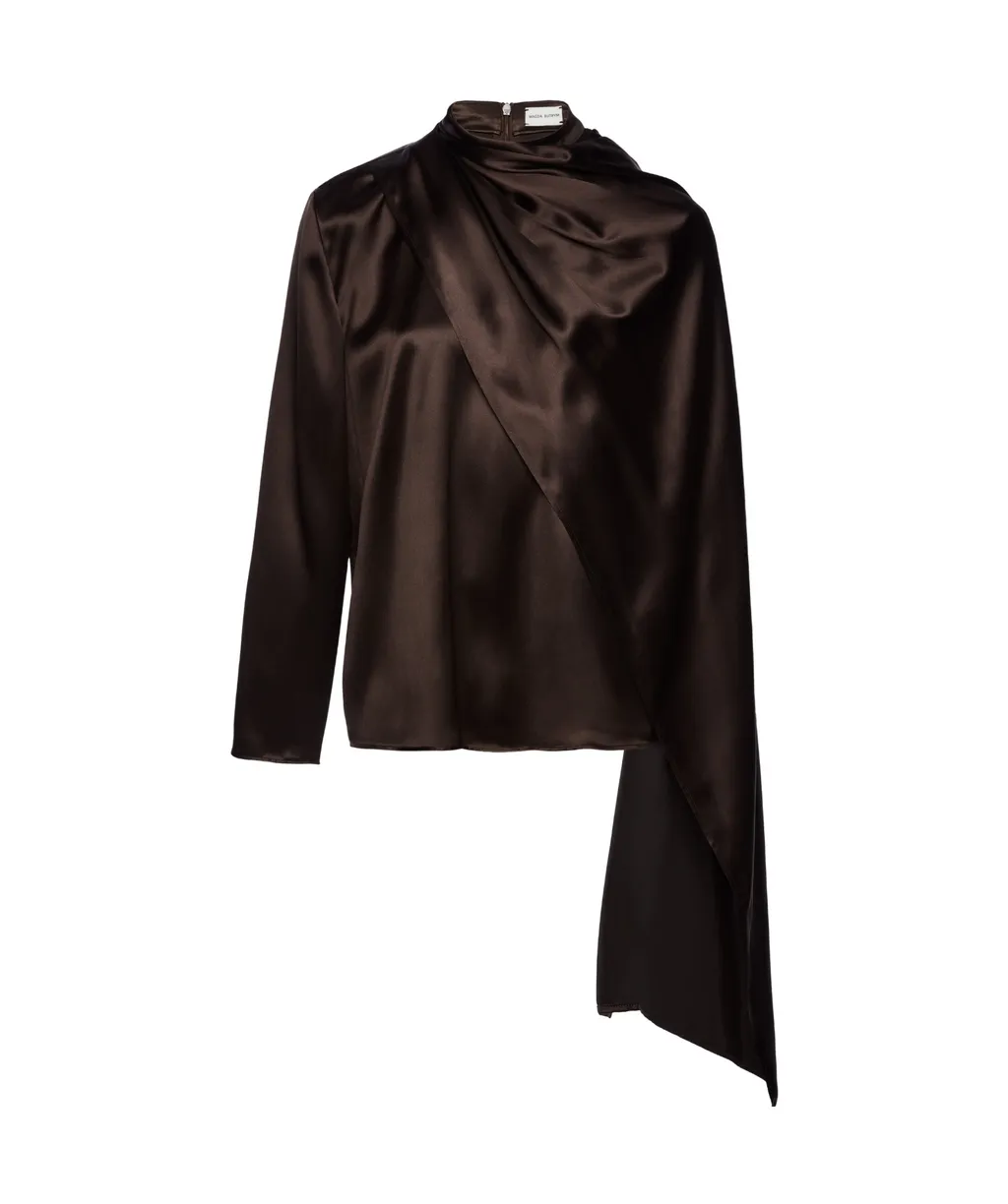 Draped Silk Blouse