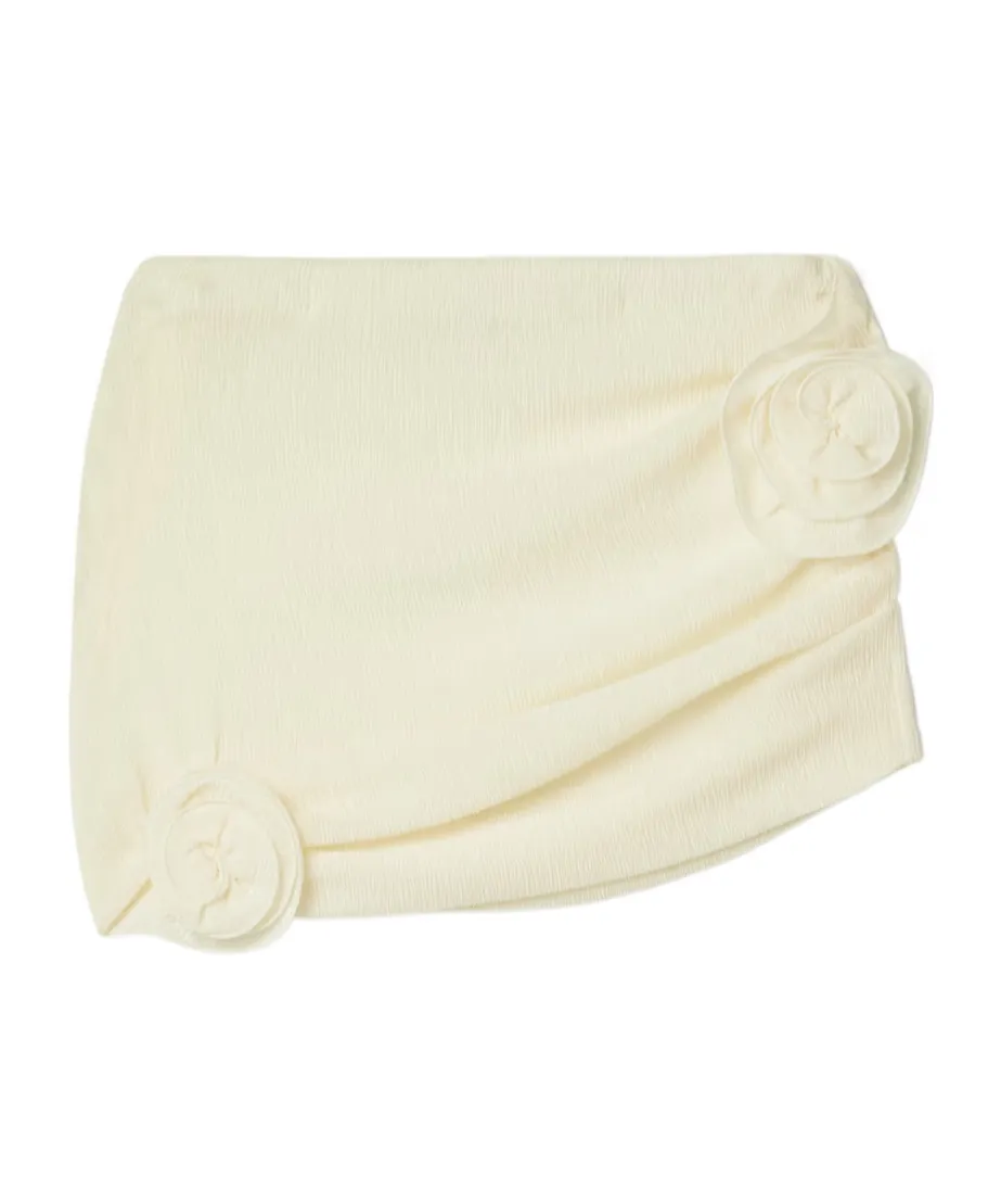 Floral Detailed Crepe Mini Skirt