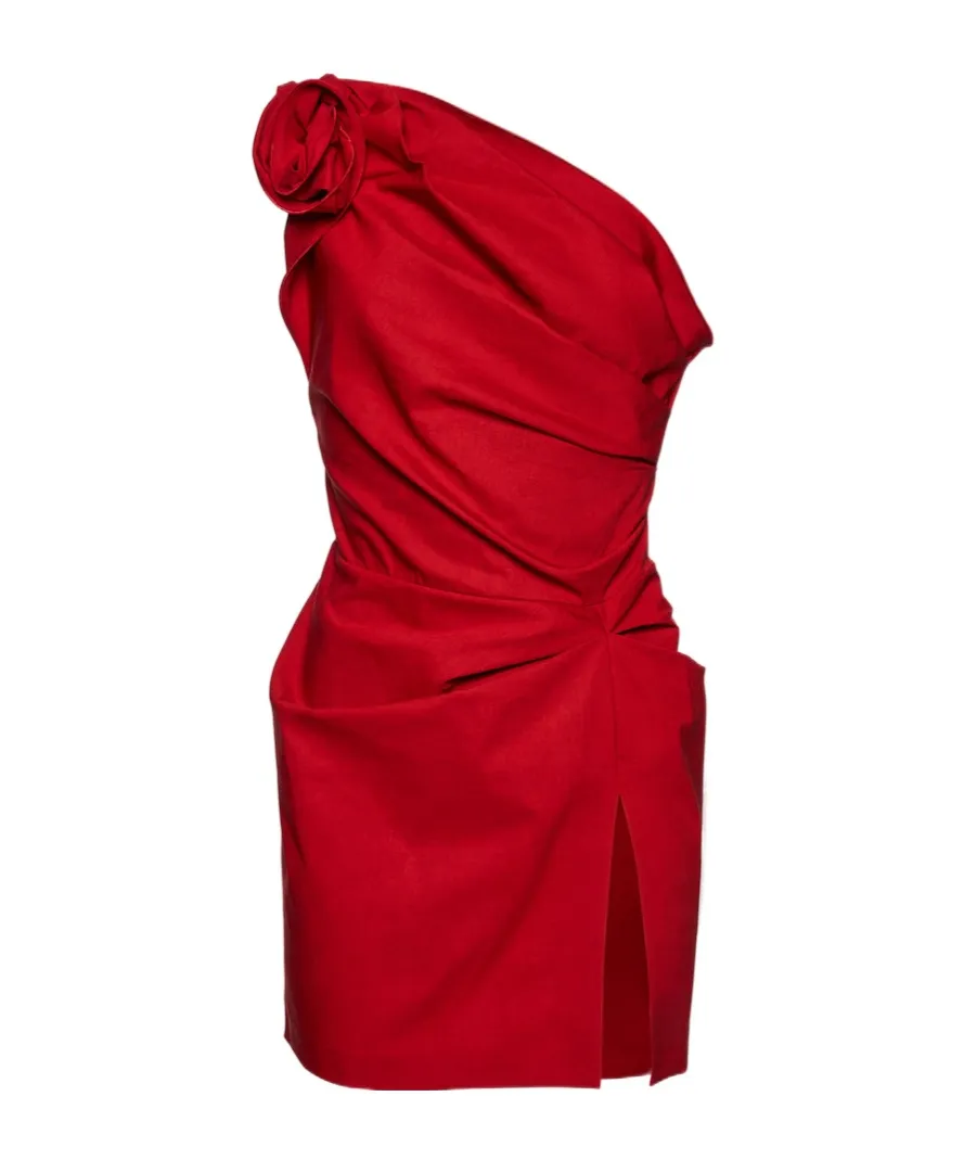 One Shoulder Ruched Mini Dress