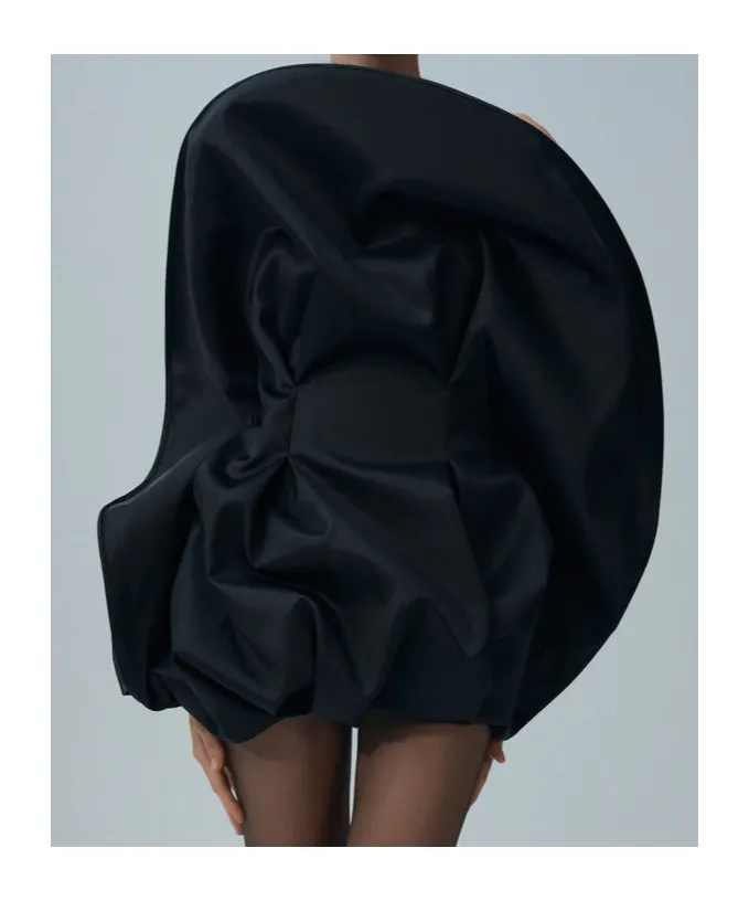 Strapless Sculptural Mini Dress