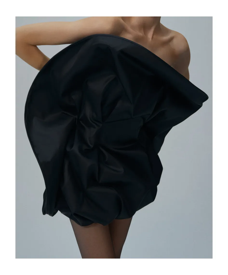 Strapless Sculptural Mini Dress