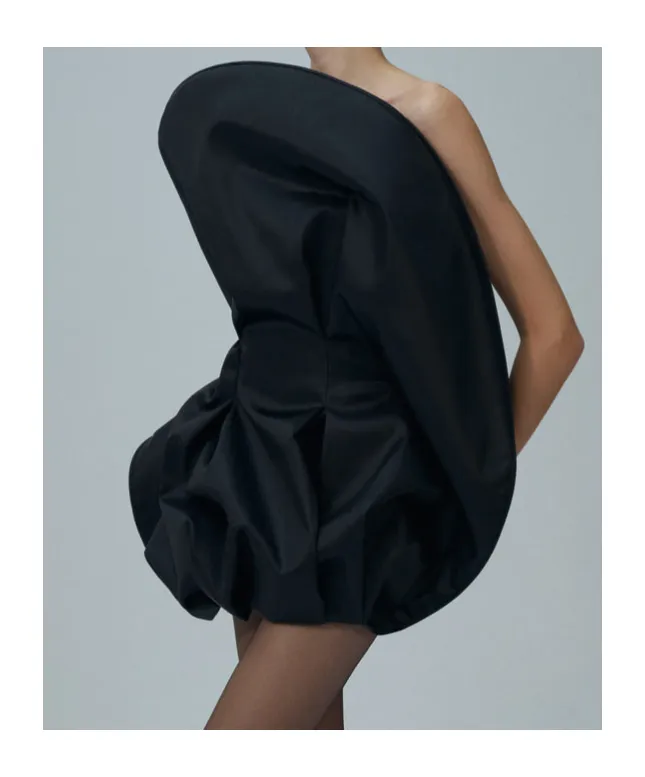 Strapless Sculptural Mini Dress
