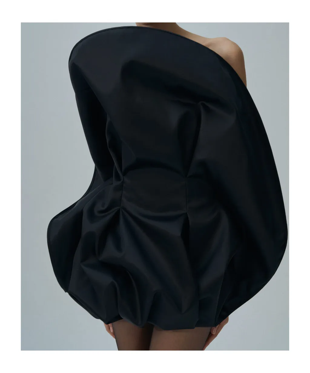 Strapless Sculptural Mini Dress