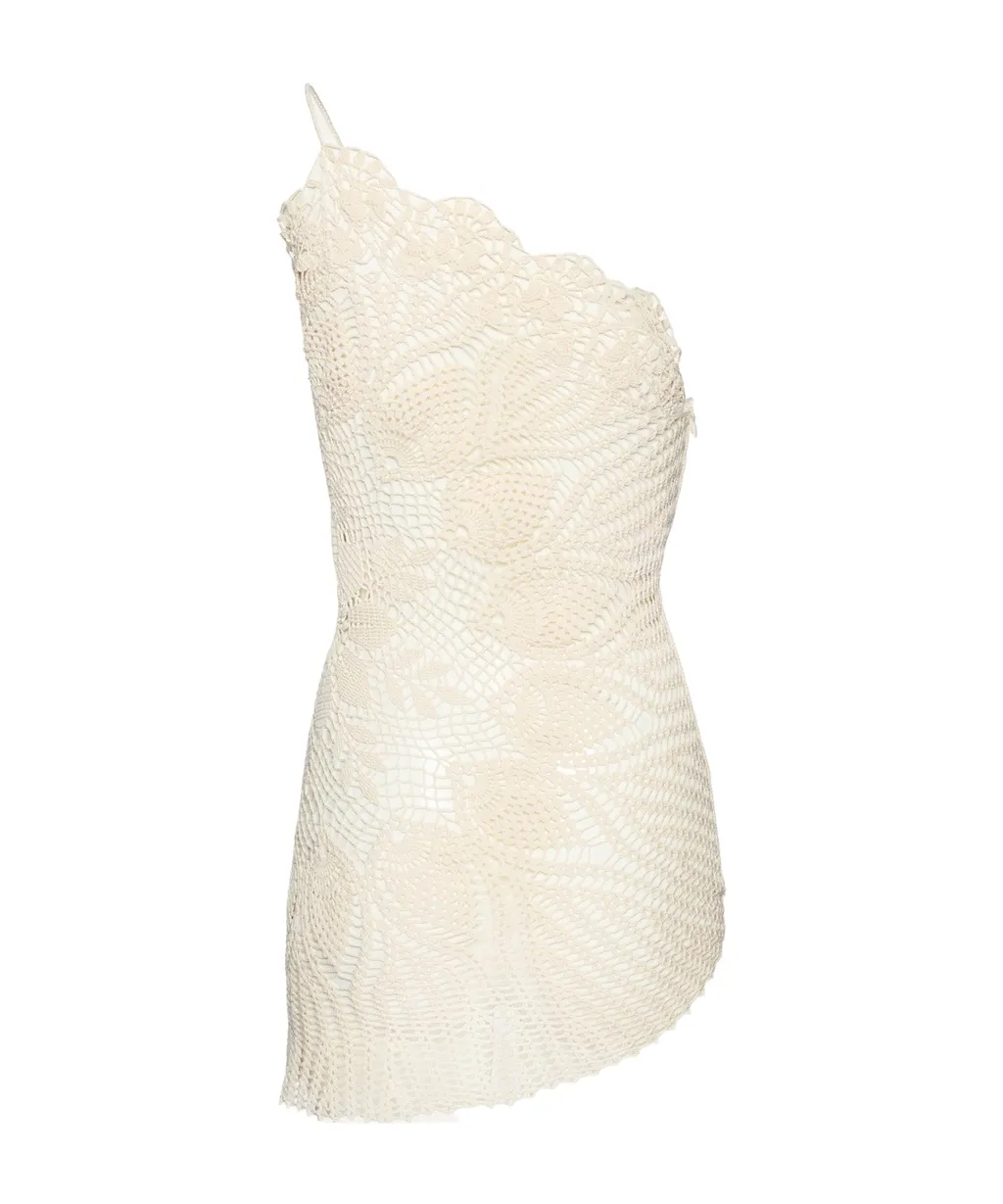 Lace Crochet One Shoulder Dress
