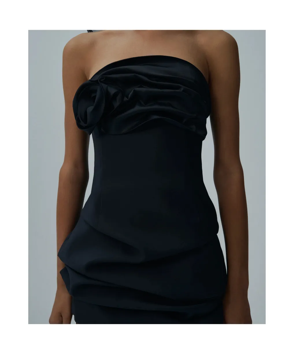 Strapless Ruched Mini Dress