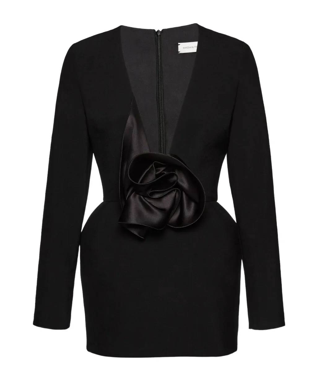 Long Sleeved Floral Patch Mini Dress