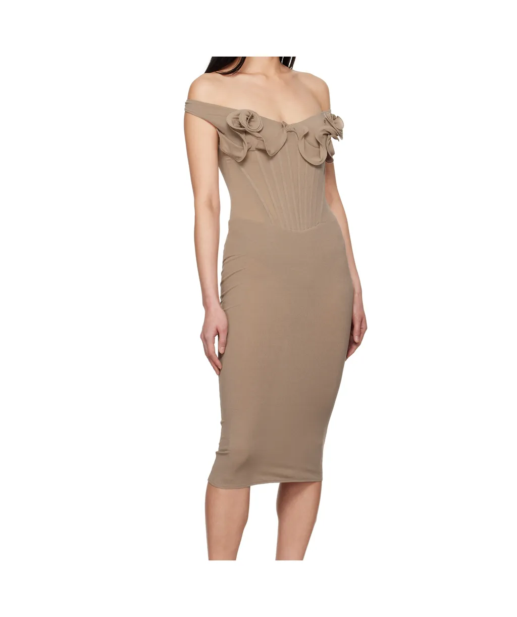 Flower Bustier Midi Dress
