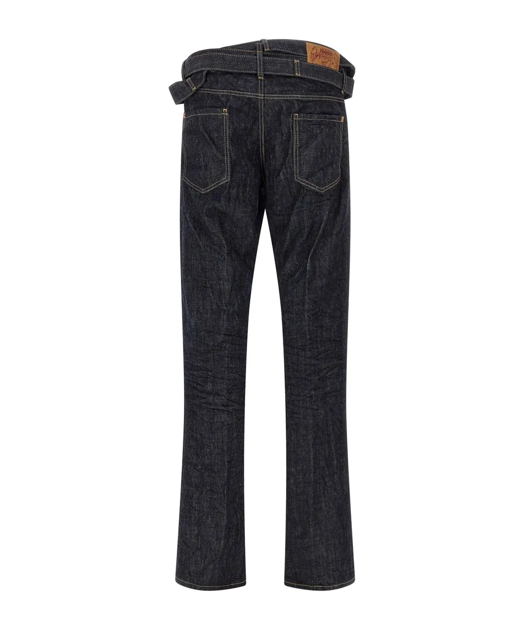Wrap-Around Waistband Jeans