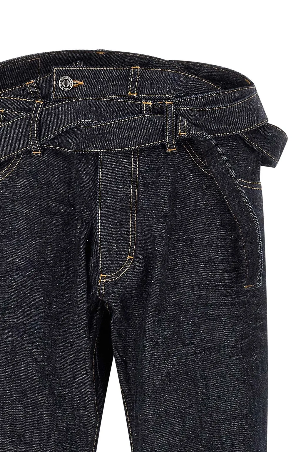 Wrap-Around Waistband Jeans