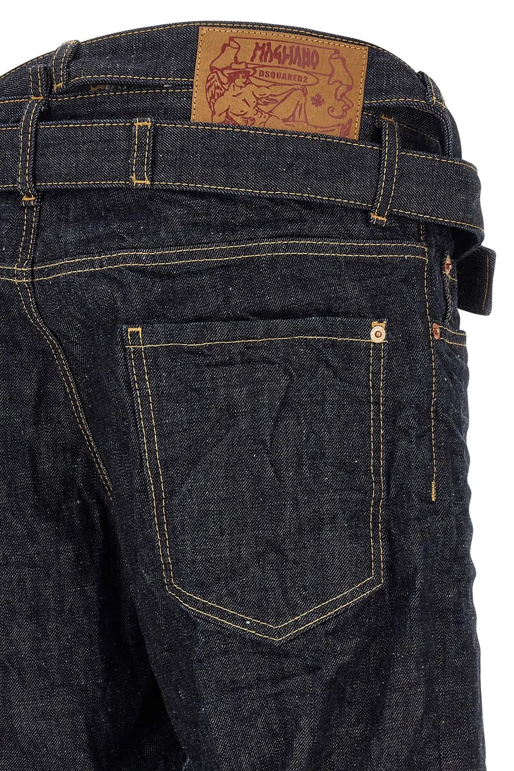 Wrap-Around Waistband Jeans