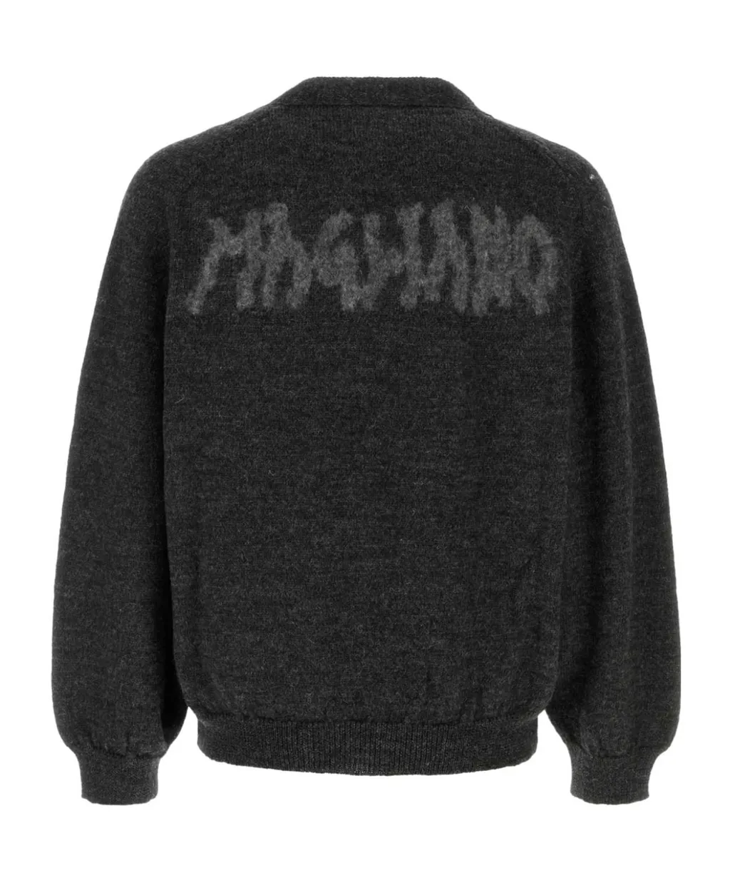 Logo-Embellishment Wool Cardigan