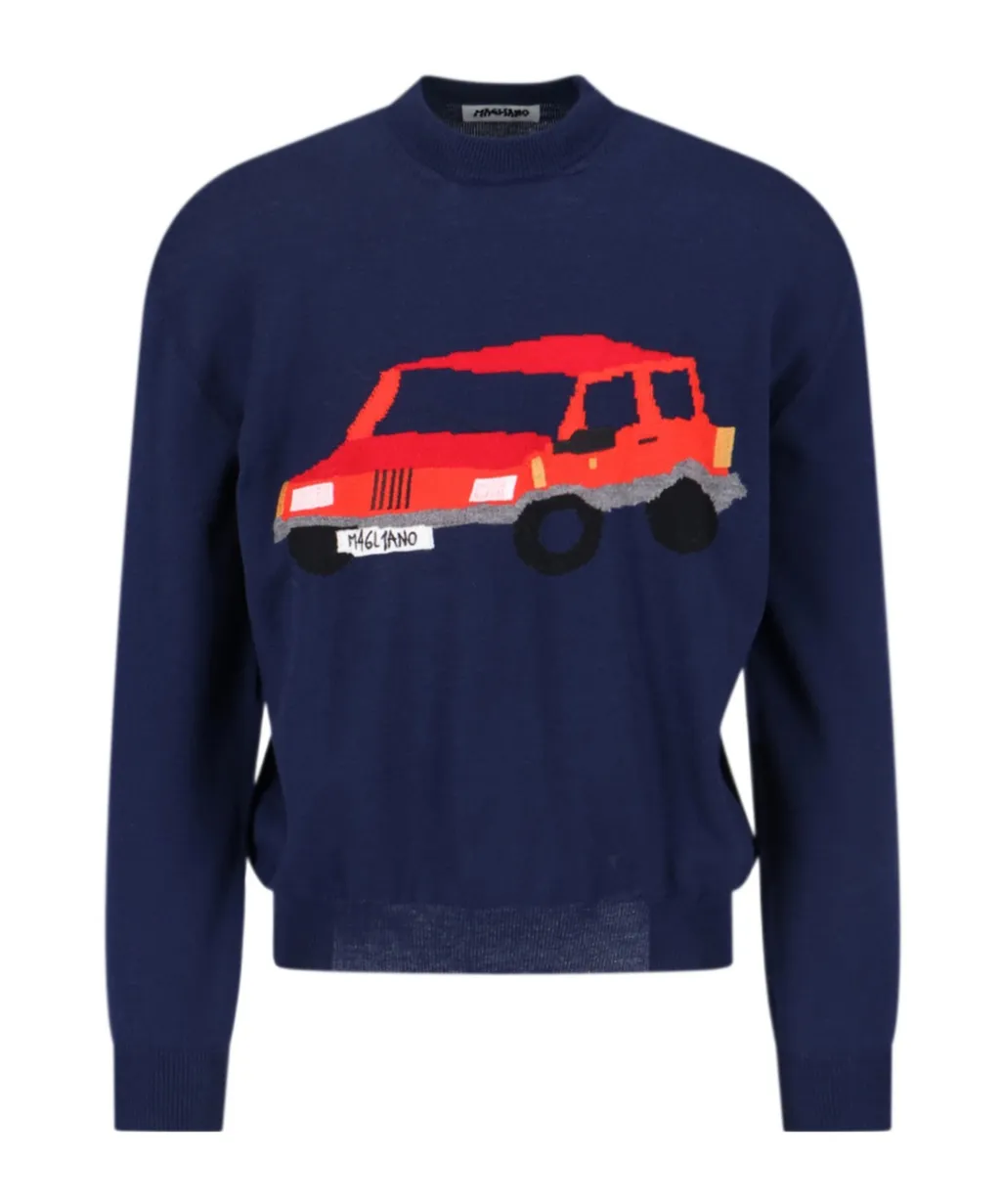 Graphic Detailed Crewneck Sweater