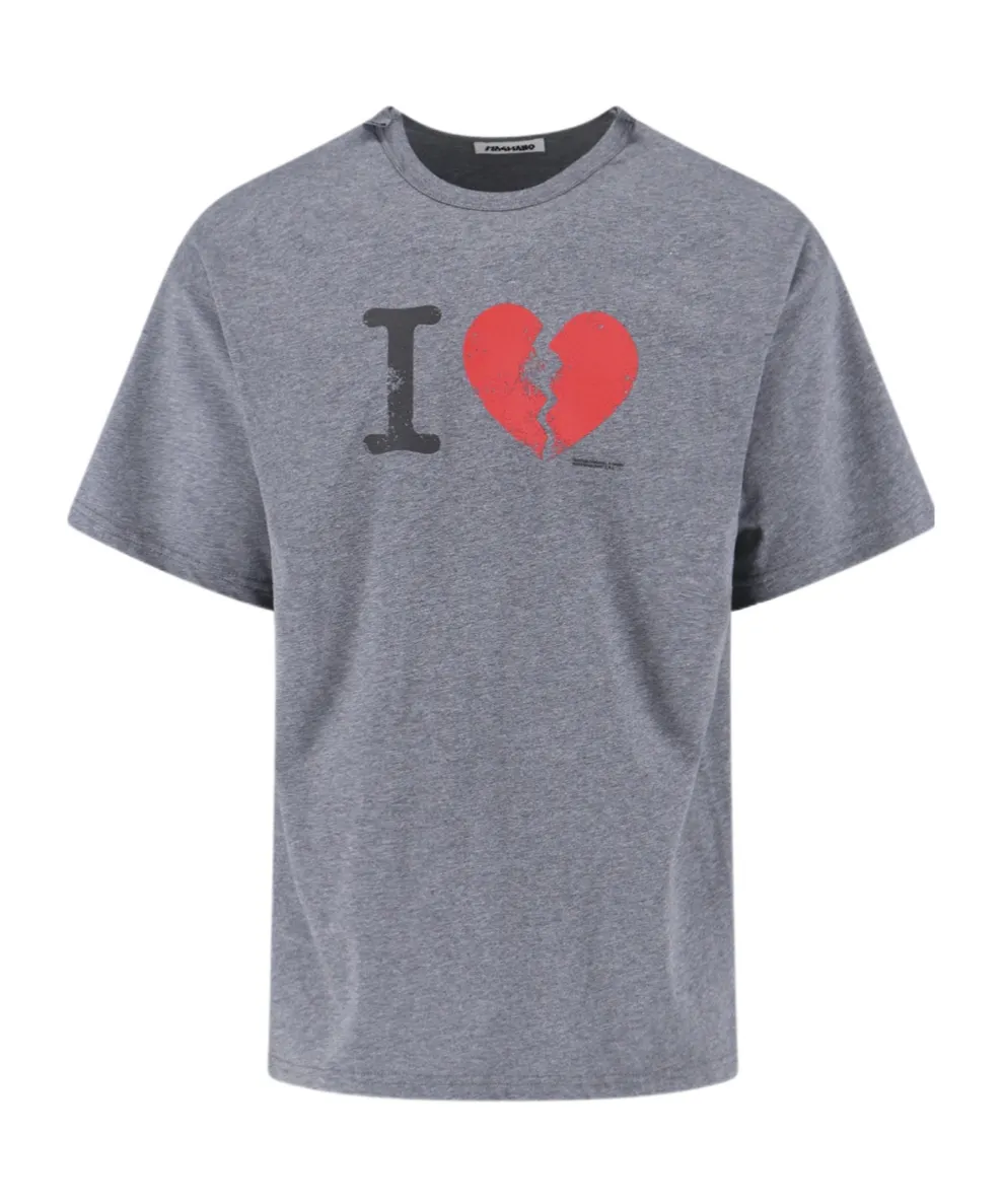 Broken Heart Printed Crewneck T-Shirt