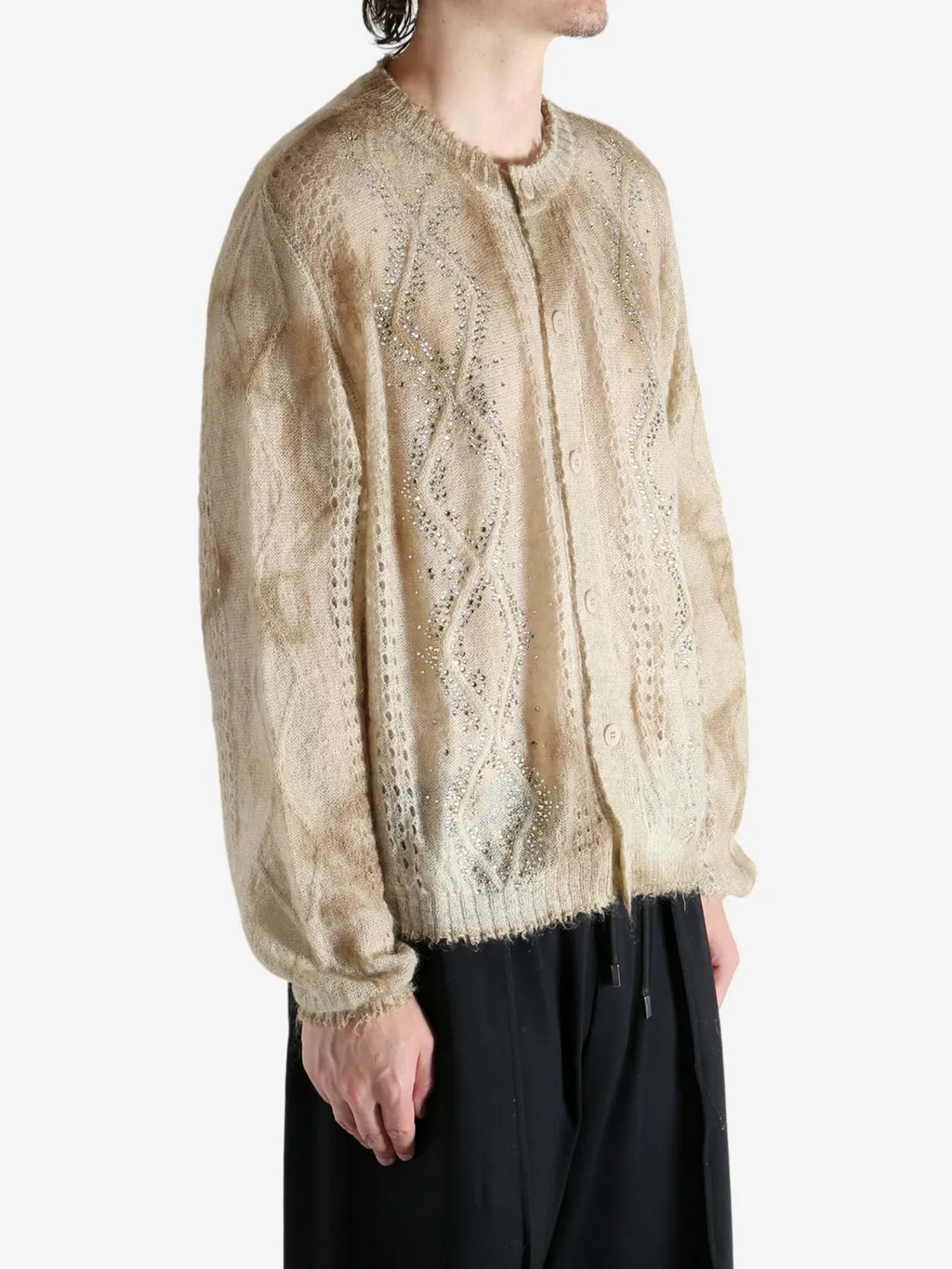 Embellished Cable-Knit Cardigan